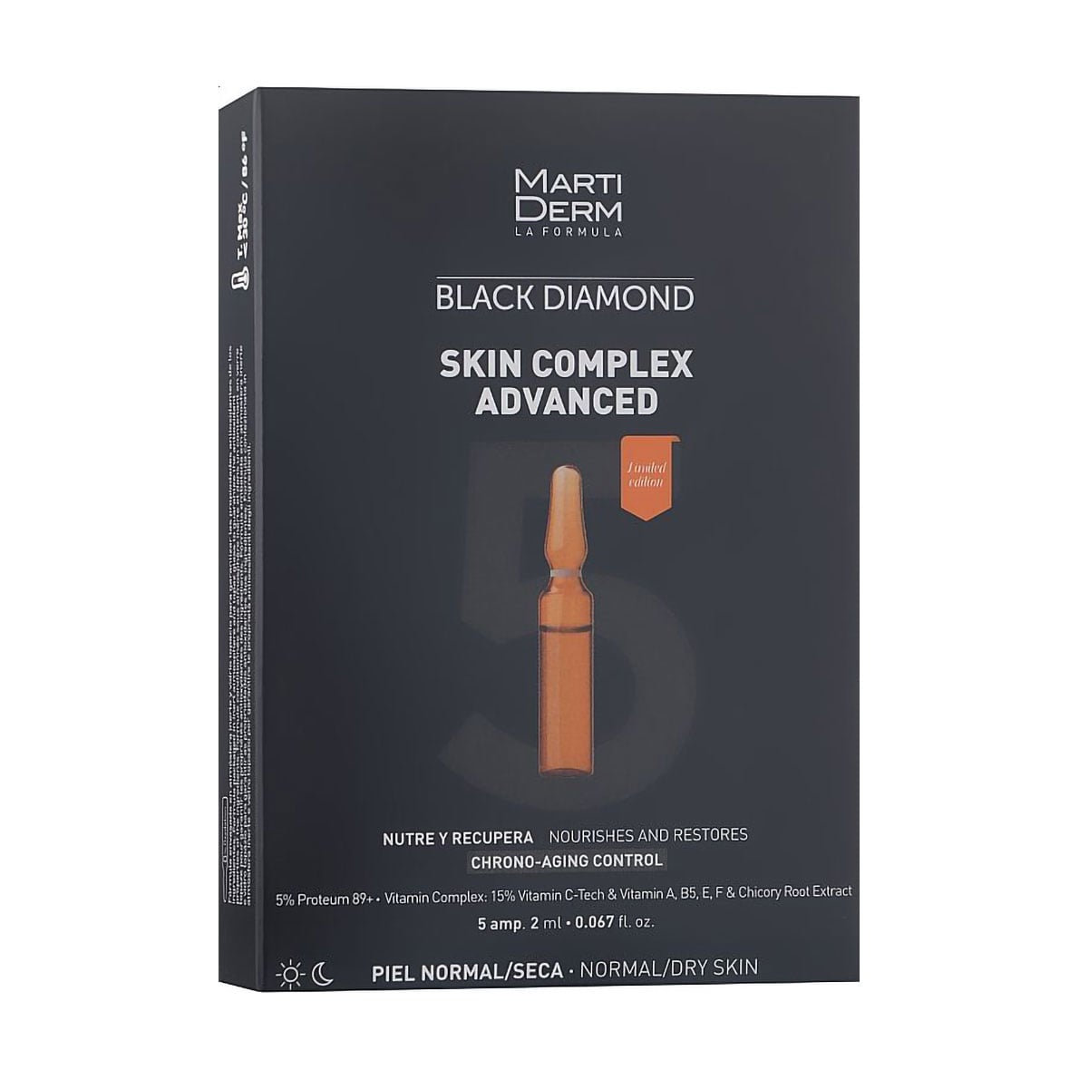 Ампули для обличчя MartiDerm Black Diamond Skin Complex Advanced для нормальної та сухої шкіри, 5*2 мл